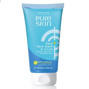 Oriflame PURE SKIN 2 In 1 Facial Wash & Scrub 