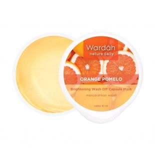 Wardah Nature Daily Orange Pomelo Brightening Wash Off Capsule Mask 