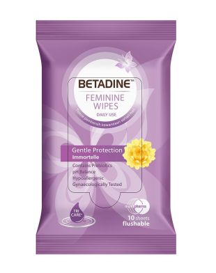 Betadine Feminine Wipes Gentle Protection Immortelle
