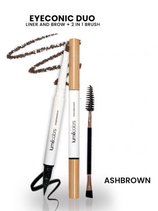 Lumecolors Eyeconic Duo Liner and Brow + 2 in 1 Brush Ash Brown