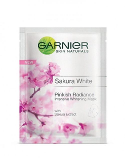 Download Garnier Sakura White Pinkish Radiance Intensive Whitening Mask Review Female Daily PSD Mockup Templates