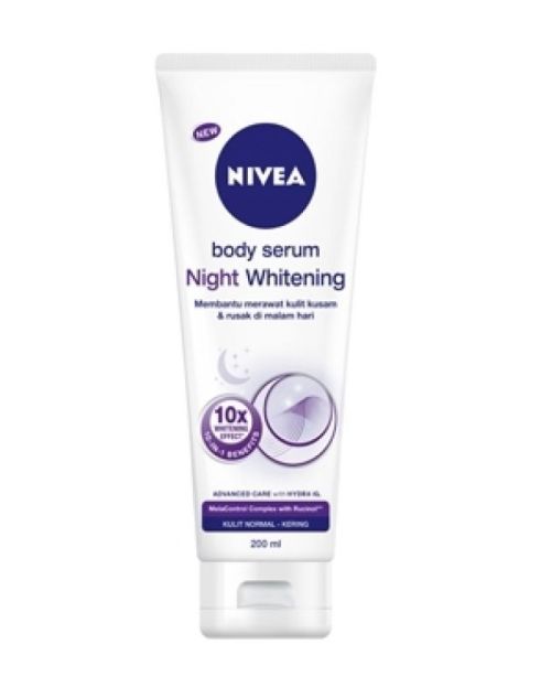 review nivea extra white body serum night nourish