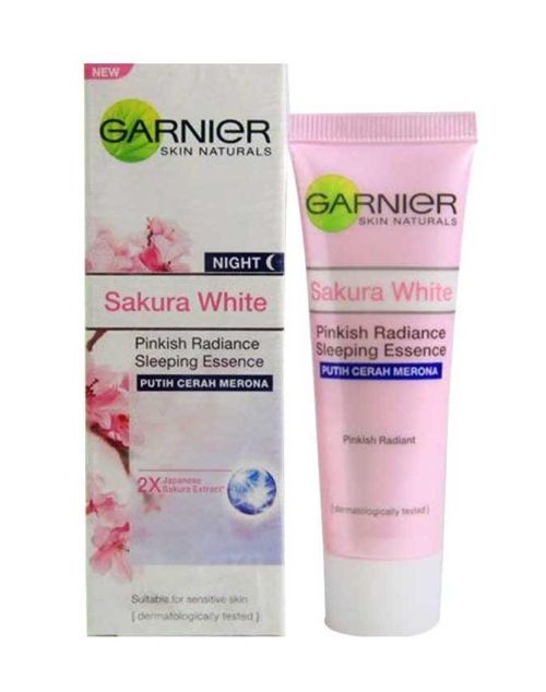 Garnier Sakura White Pinkish Radiance Sleeping Essence Review Female Daily