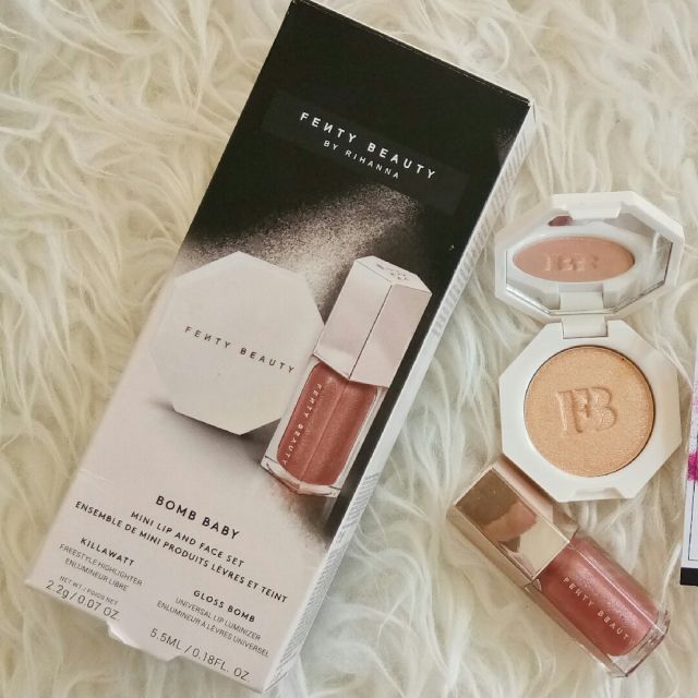 fenty beauty gloss bomb and highlighter
