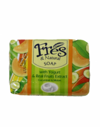 Fres and Natural Bar Soap With Real Yogurt and Fruit Extract Cucumber and Melon