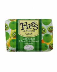 Fres and Natural Bar Soap With Real Yogurt and Fruit Extract Apple and Kiwi