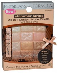 Physicians Formula Shimmer Strips All-in-1 Custom Nude Palette For Face &amp; Eyes Warm Nude