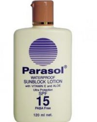 Parasol Waterproof Sunblock Lotion With Vitamin E and Aloe Ultra Protection SPF 15