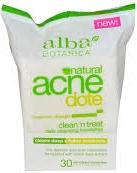Alba Botanica Acnedote Clean 'n Treat Towelettes 