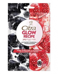Citra Glow Recipe Juicy Sheet Mask Activated Charcoal + Pomegranate