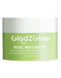 Glad2Glow Real Mugwort Clay Mask Salicylic Acid Acne Control 