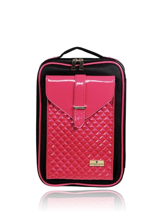 Small Beauty Bag Quilted Flap Red