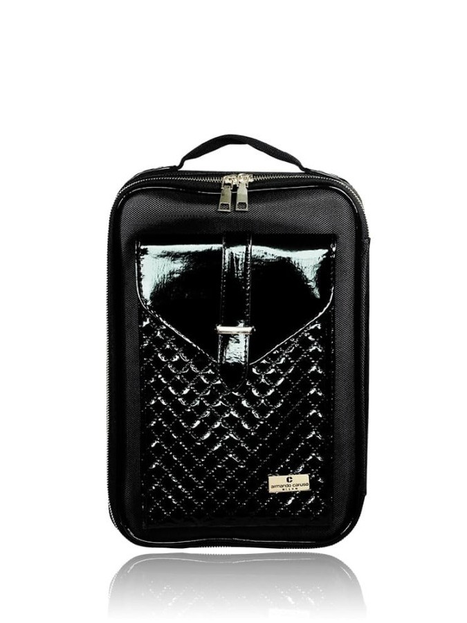 Small Beauty Bag Quilted Flap Black