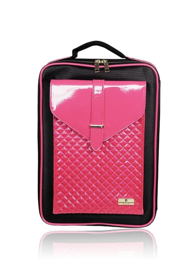Large Beauty Bag Quilted Flap Red