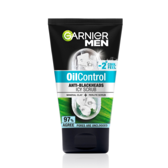 Men Facial Wash Oil Control Anti Blackheads Brightening Icy Scrub Skincare