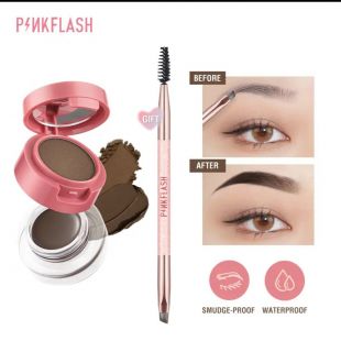 Pinkflash 2 in 1 Eye Brow Cream & Powder 02 Soft Brown