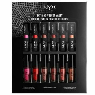 NYX nyx satin vs velvet vault 6 slip tease lip oils & 6 velvet matte lipstick