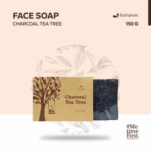 Bathaholic Face Soap Charcoal Tea Tree 