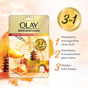 Olay Skin Fusion Mask Sake Yeast Wrinkle Relaxing Sheet Mask