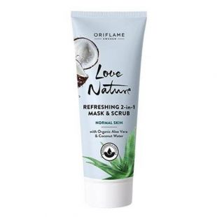 Oriflame Love Nature Refreshing 2-in-1 Mask and Scrub Organic Aloe Vera and Coconut Water