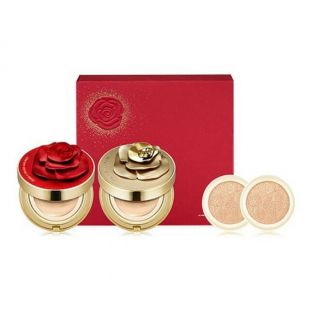 O HUI Ultimate Cover Cushion Moisturizer Red Gold Rose Petal Edition 