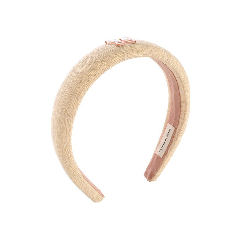 Mother of Pearl Headband Lace Beige