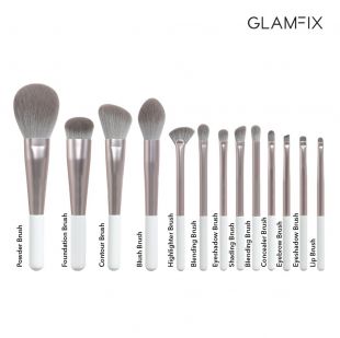 Glam Fix Clear Makeup Brush Make Up Set 13pcs 