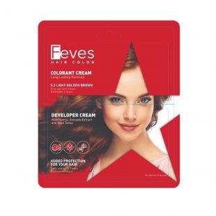 Feves Hair Color Colorant Cream 5.3 Light Golden Brown