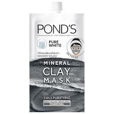 Pond's Pure White Mineral Clay Mask 3-in-1 Purifying Charcoal