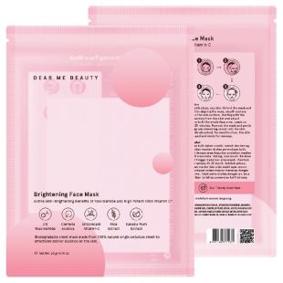 Dear Me Beauty Brightening Sheet Mask 2% Niacinamide + Vitamin C + Cica + Lychee Extract 
