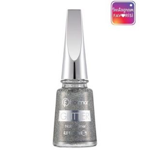 Flormar Glitter Nail Polish GL 14 Holographic Silver