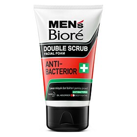 Biore Mens Double Scrub Facial Foam Anti-Bacterior