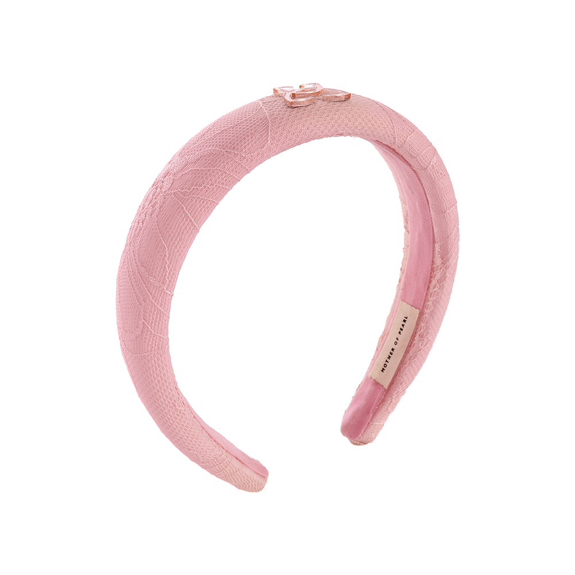 Mother of Pearl Headband Lace Pink