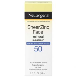 Neutrogena Sheer Zinc Face Mineral Sunscreen Dry Touch Sunscreen Broad Spectrum SPF 50