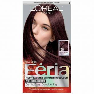 L'Oreal Paris Feria Multi-Faceted Shimmering Colour 36 Deep Burgundy Brown