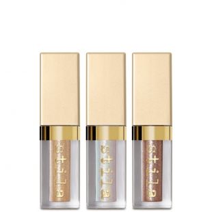 Stila 3D Dazzle Glitter & Glow Liquid Eye Shadow Set Golden Girl, Perlina, Kitten Karma