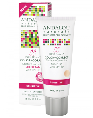Andalou Naturals 1000 Roses Color & Correct Sheer Tan SPF 30 Tan