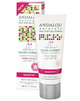 Andalou Naturals 1000 Roses Color & Correct Sheer Nude SPF 30 Nude