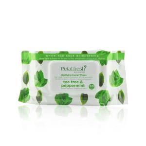 PETAL FRESH ORGANICS Tea Tree & Peppermint Acne-Control Facial Cleansing Wipes 