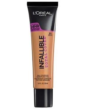 L'Oreal Paris INFALLIBLE Total Cover Foundation 311 Creme Cafe