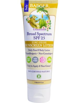 Badger SPF 25 Unscented Sunscreen Lotion 