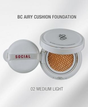 Social Cosmetics BC Airy Cushion Foundation 02 Medium Light