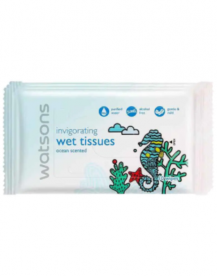 Watsons Invigorating Wet Tissues Ocean