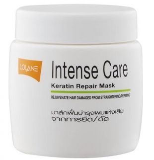 Lolane Intense Care Keratin Repair Mask (Green) Rejuvenate Hair Damaged From Straightening/Perming