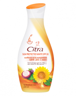 Citra Sun Protected White SPF 20 Hand and Body Lotion Sunflower & Mangosteen