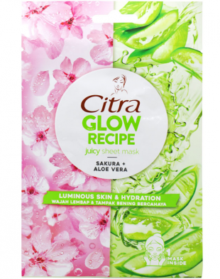 Citra Glow Recipe Juicy Sheet Mask Sakura + Aloe Vera
