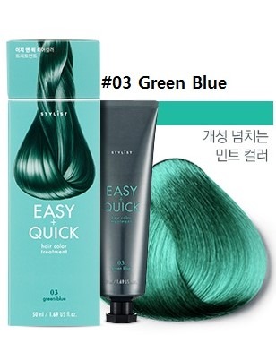 The Face Shop STYLIST EASY & QUICK HAIR COLOR TREATMENT #03 Green Blue