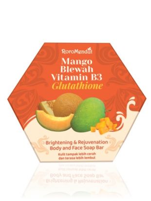 Roro Mendut Mango Blewah Glutathione Mango Blewah Glutathione Brightening & Rejuvenation Body and Face Soap Bar
