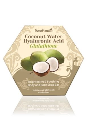 Roro Mendut Coconut Water Hyaluronic Acid Glutathione Coconut Water Hyaluronic Acid Glutathione Brightening &amp; Soothing Body and Face Soap Bar