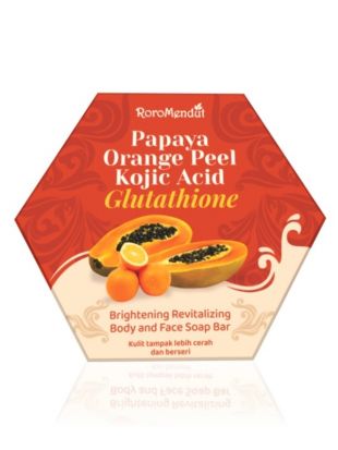 Roro Mendut Papaya Orange Peel Kojic Acid Glutathione Papaya Orange Peel Kojic Acid Glutathione Brightening Revitalizing Body & Face Soap Bar